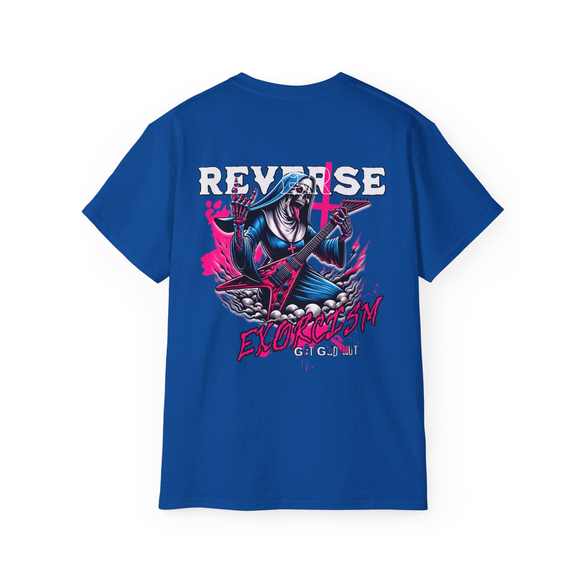 Reverse Exorcism - Unisex Cotton Tee (Back) - Damned Threads
